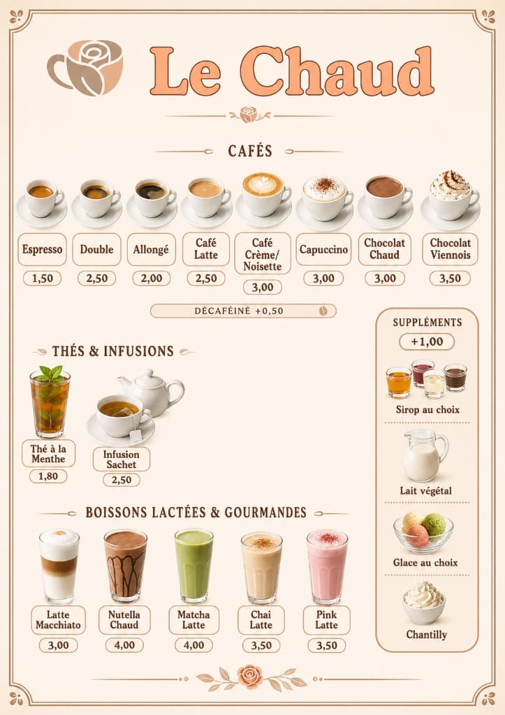 Menu Le Chaud