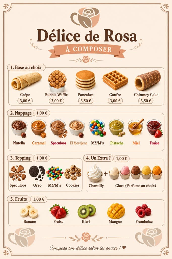 Menu Délice de Rosa